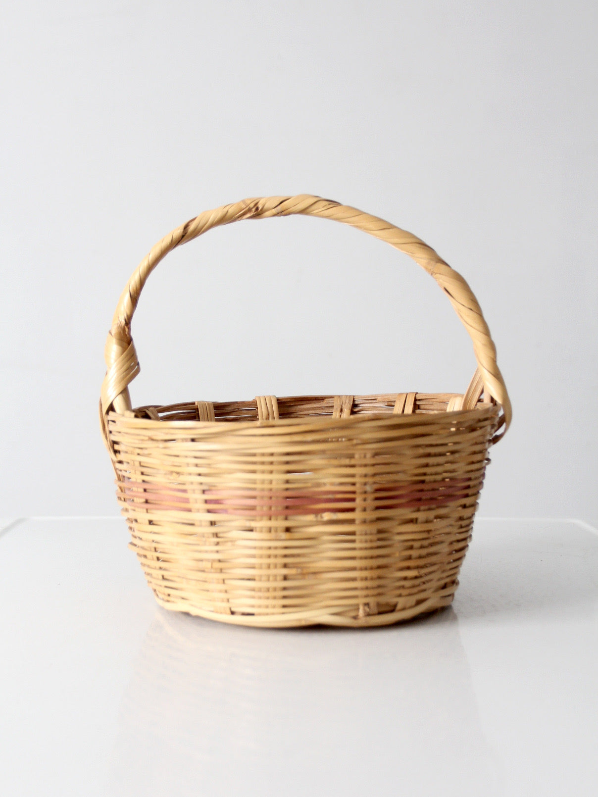 vintage woven gathering basket