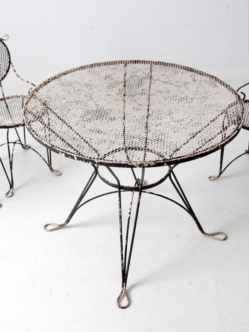 mid century wrought iron patio dining set