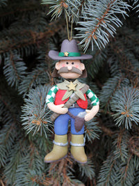 set of 3 vintage cowboy Christmas ornaments