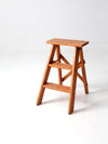 vintage orange wooden step ladder