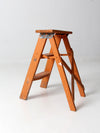 vintage orange wooden step ladder