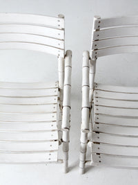 vintage white faux bamboo folding chairs pair