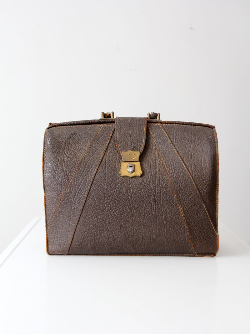 vintage leather briefcase