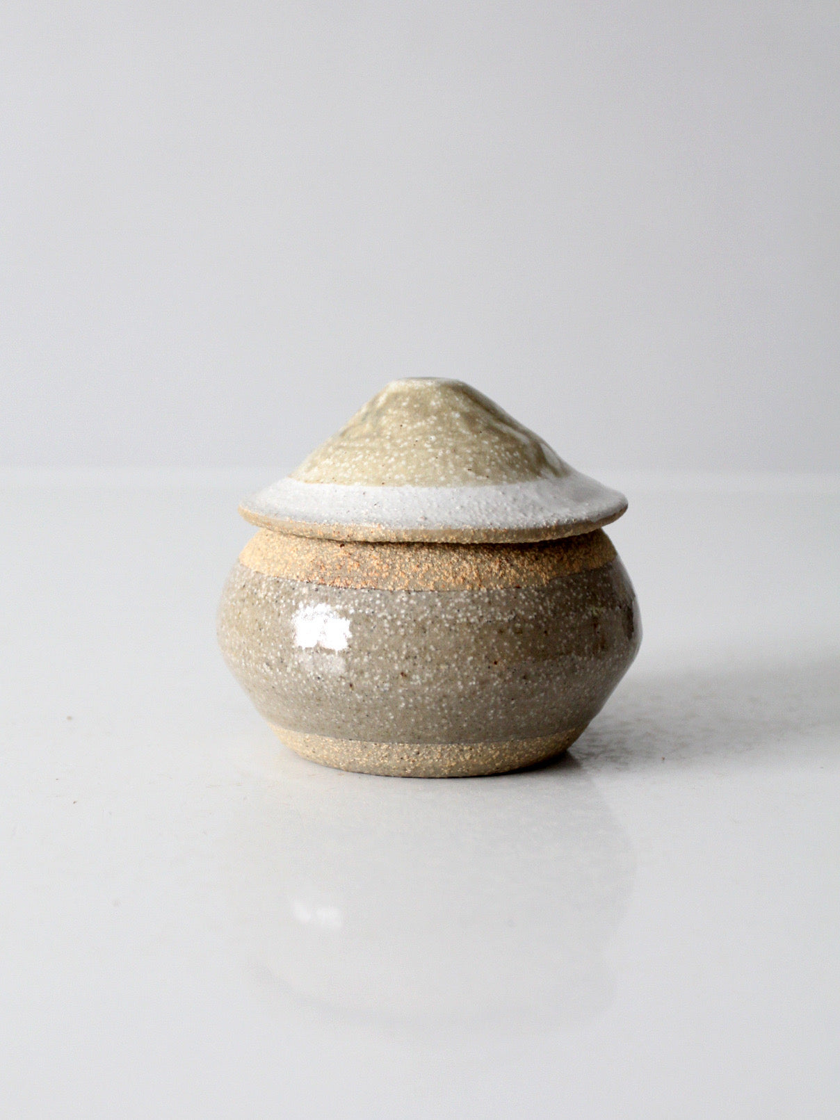 vintage handmade studio pottery lidded jar