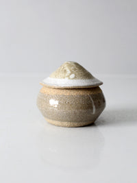 vintage handmade studio pottery lidded jar