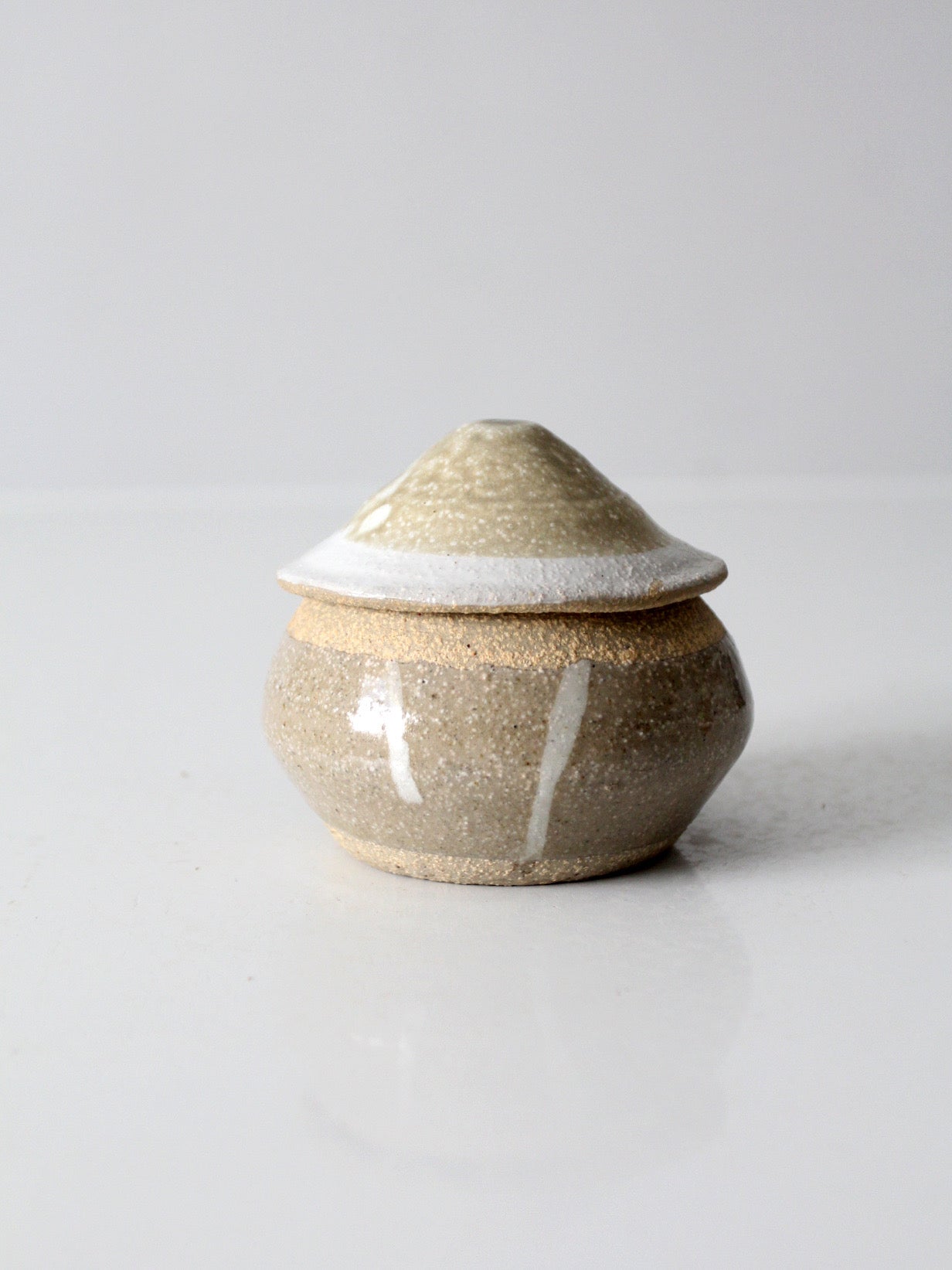 vintage handmade studio pottery lidded jar