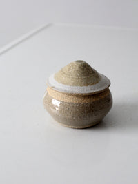 vintage handmade studio pottery lidded jar
