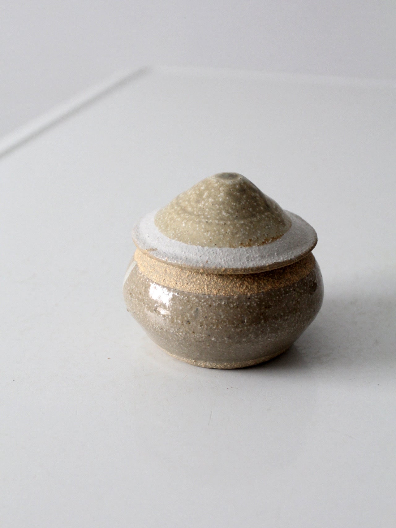 vintage handmade studio pottery lidded jar