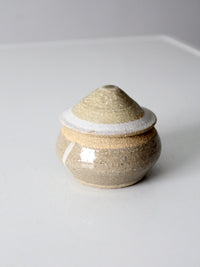 vintage handmade studio pottery lidded jar