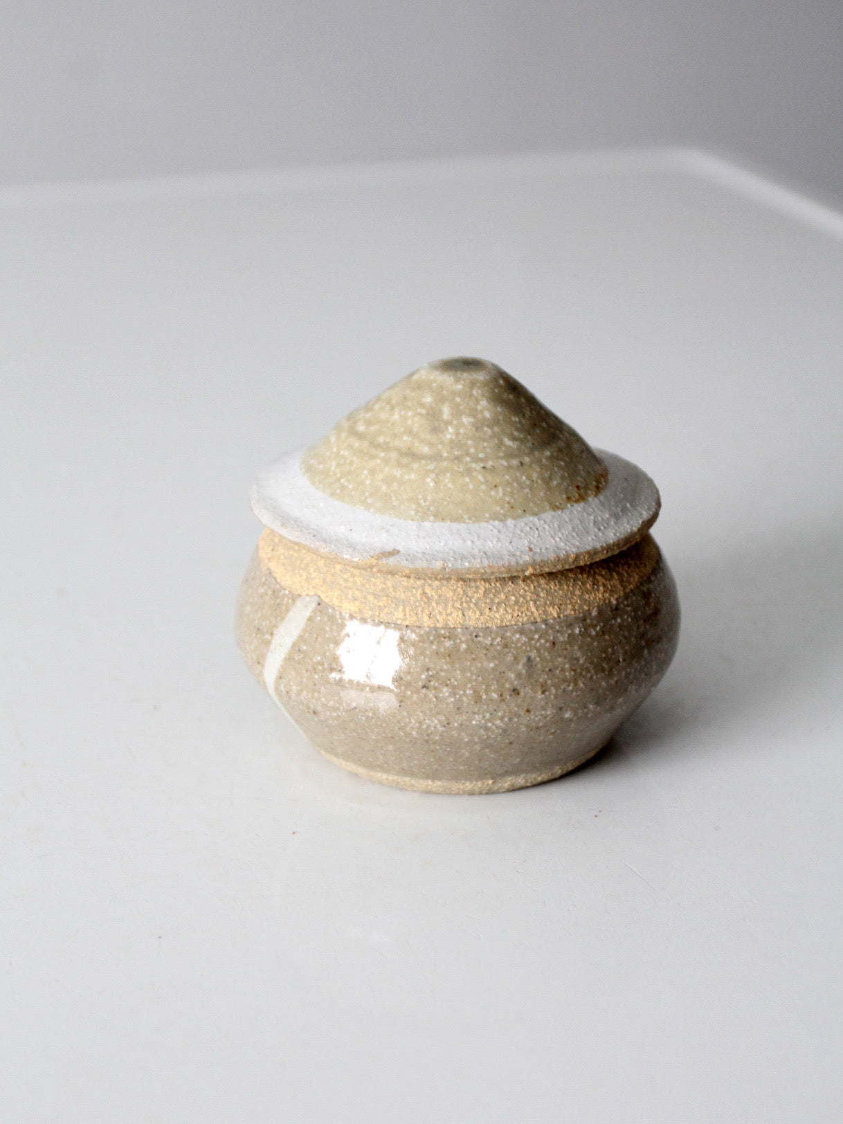 vintage handmade studio pottery lidded jar