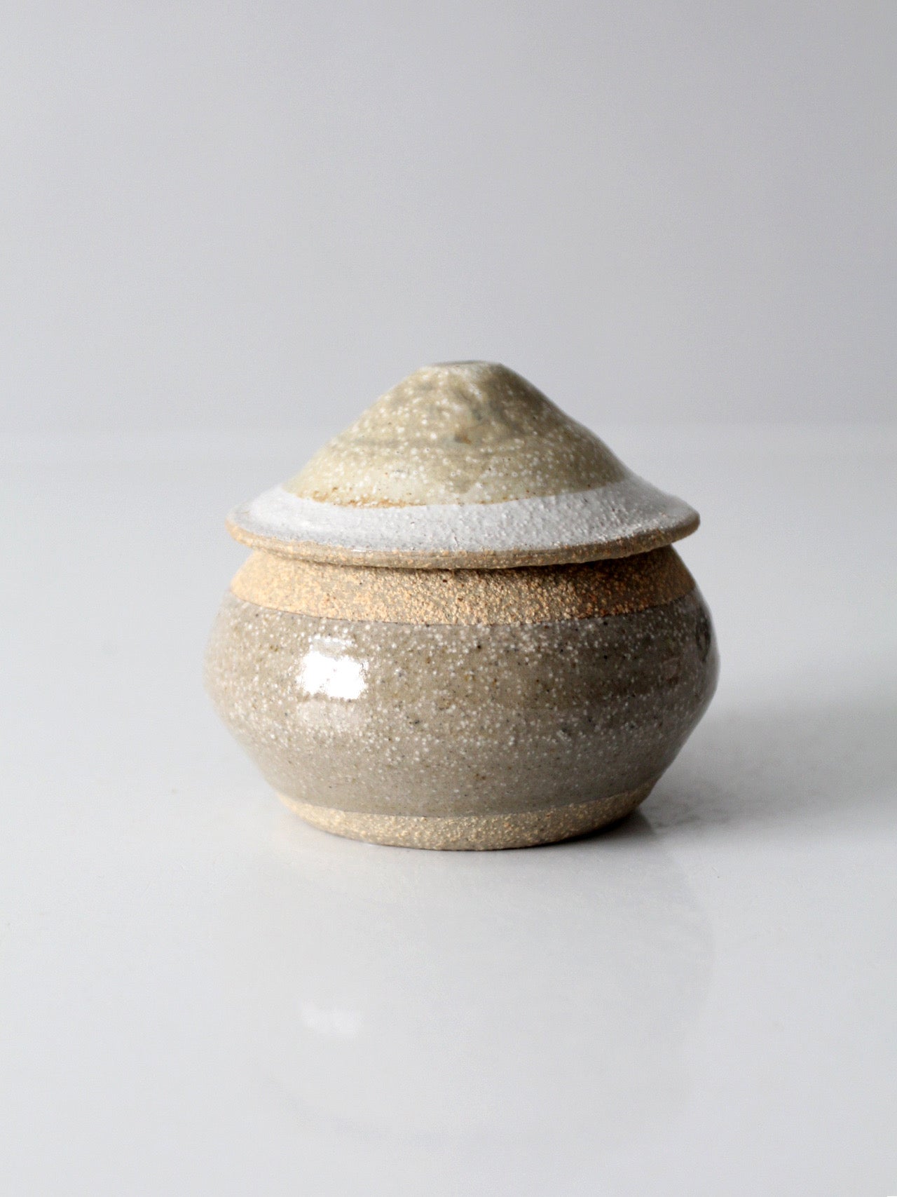 vintage handmade studio pottery lidded jar