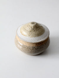 vintage handmade studio pottery lidded jar