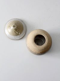 vintage handmade studio pottery lidded jar