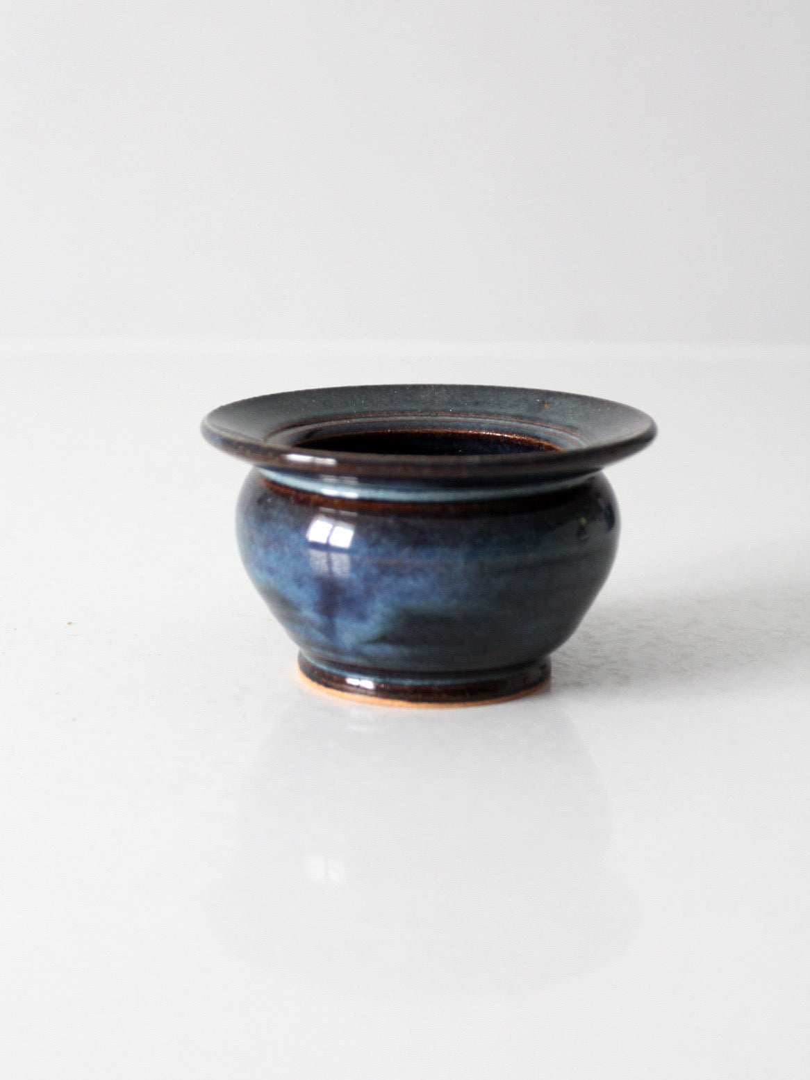 vintage handmade studio pottery flower frog vase