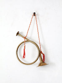vintage brass hunting horn ornament