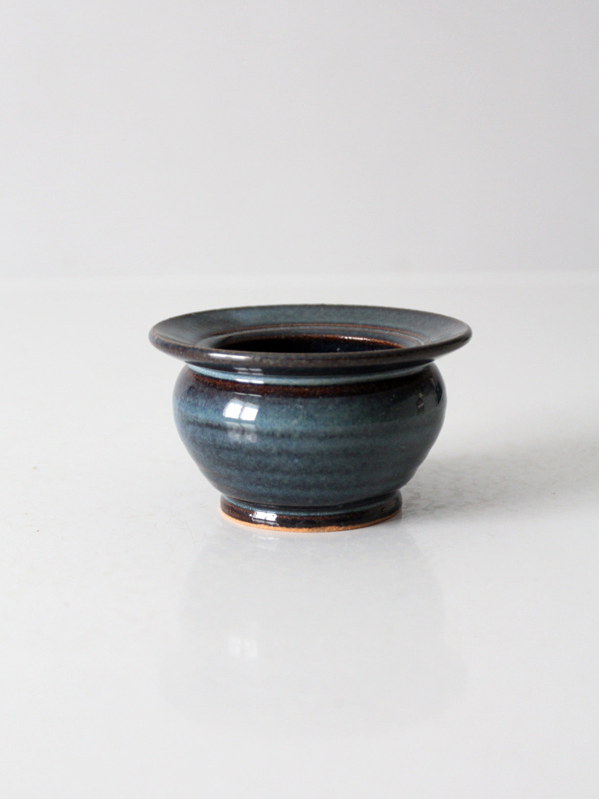 vintage handmade studio pottery flower frog vase