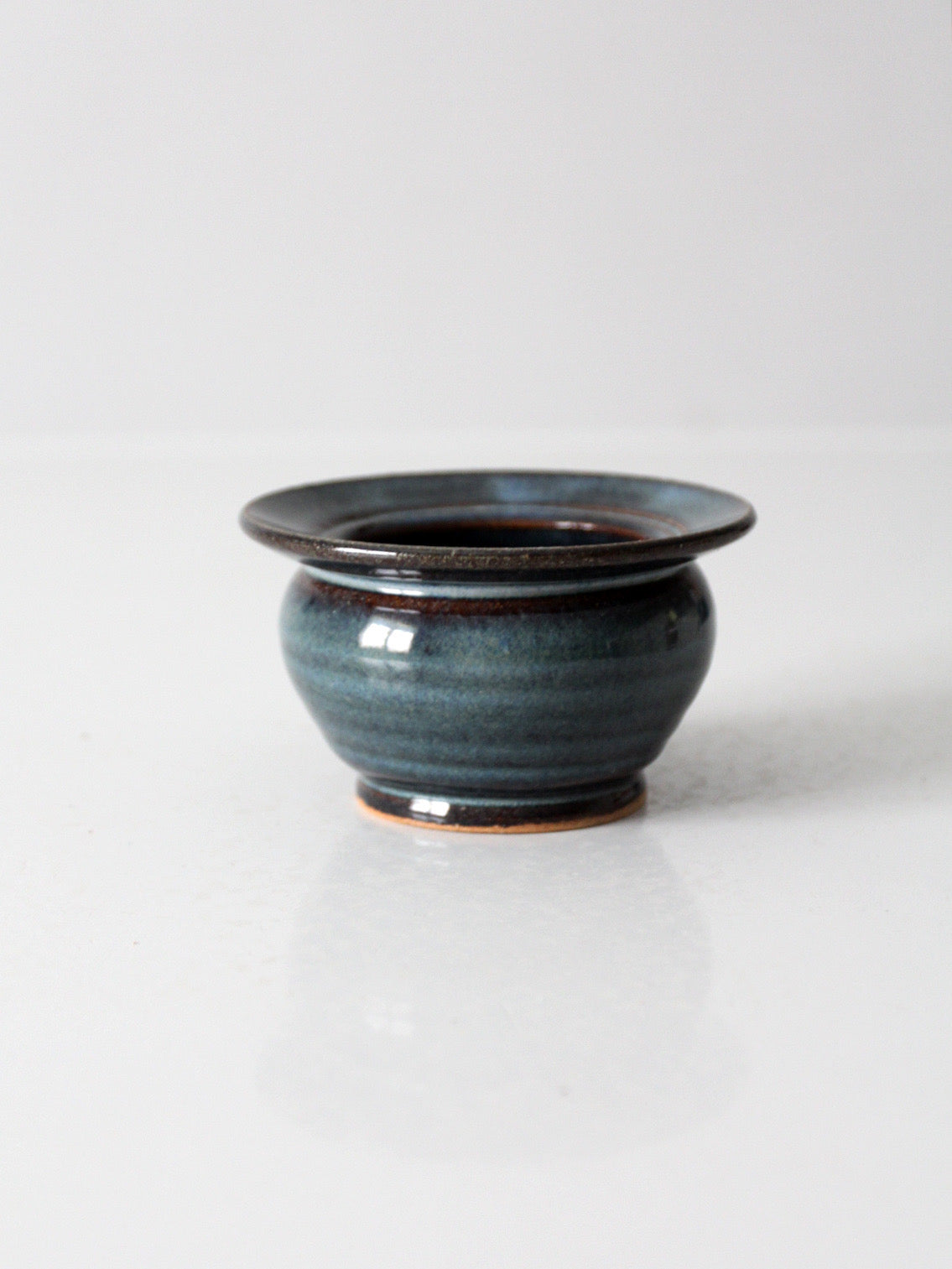 vintage handmade studio pottery flower frog vase