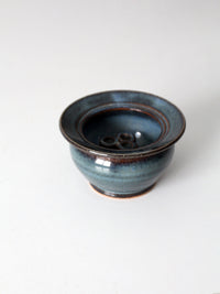 vintage handmade studio pottery flower frog vase
