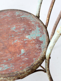 early 20th century Art Nouveau iron bistro chairs, set of 3