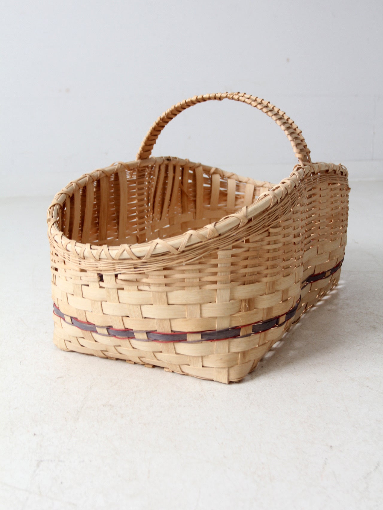 vintage large splint weave basket