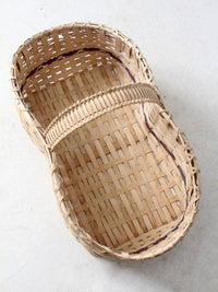 vintage large splint weave basket