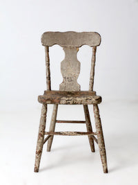 antique primitive painted farmhouse chair