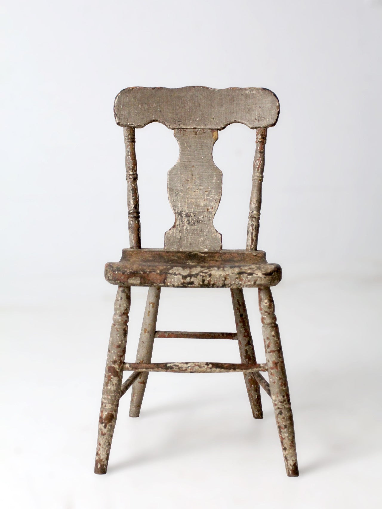 antique primitive painted farmhouse chair