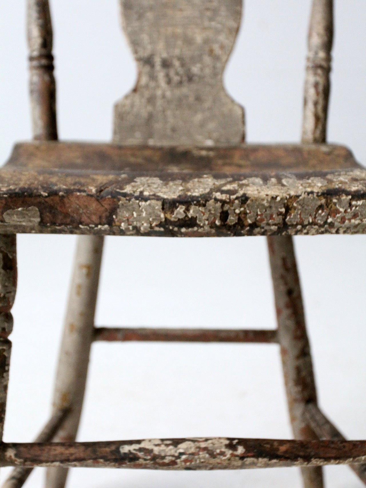antique primitive painted farmhouse chair