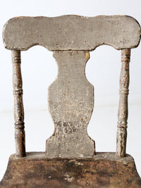 antique primitive painted farmhouse chair