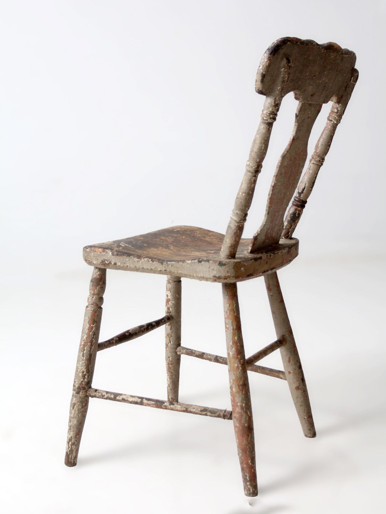 antique primitive painted farmhouse chair