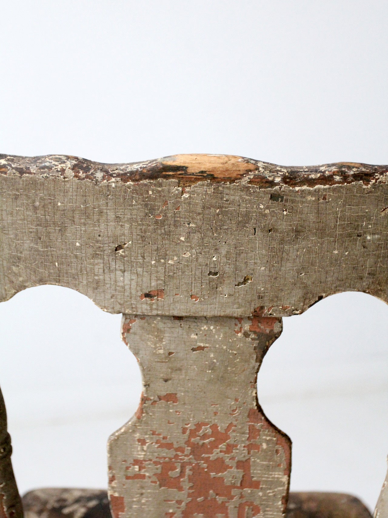 antique primitive painted farmhouse chair