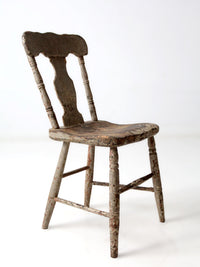 antique primitive painted farmhouse chair