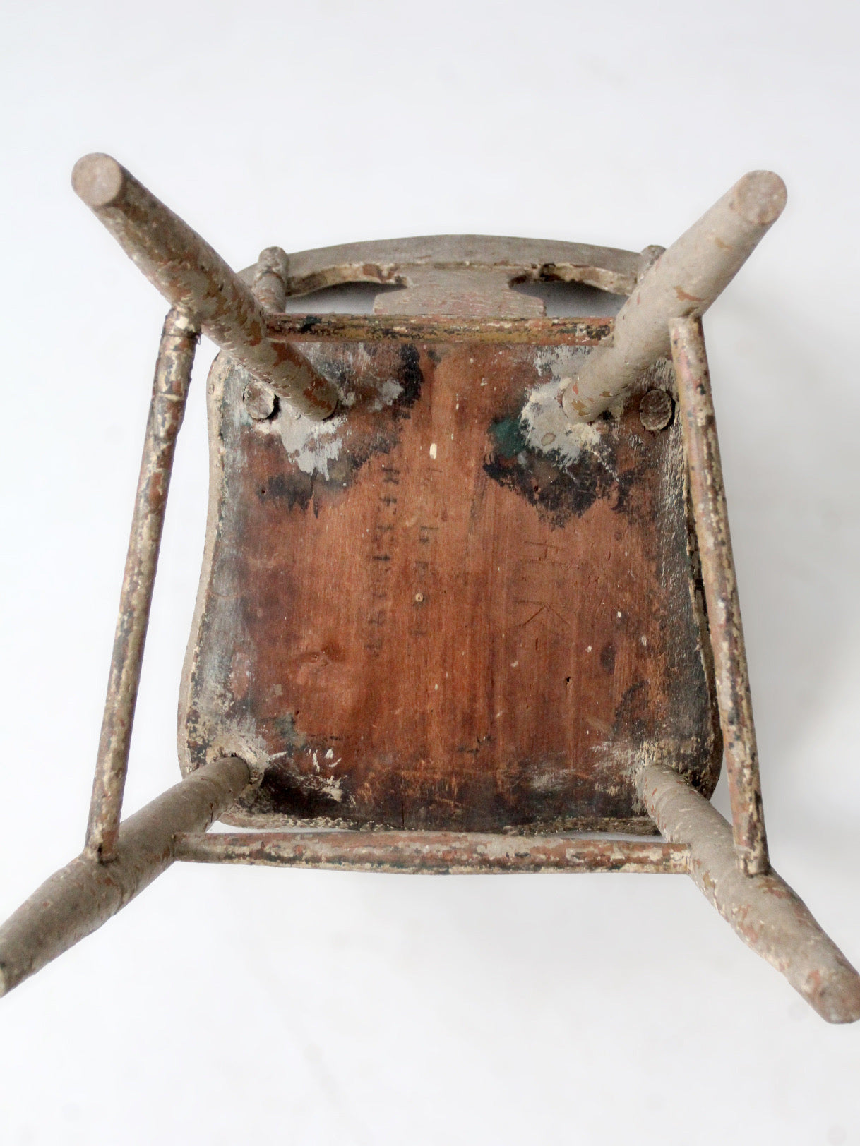 antique primitive painted farmhouse chair