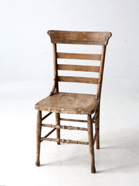antique painted country ladder back chair