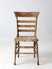 antique painted country ladder back chair