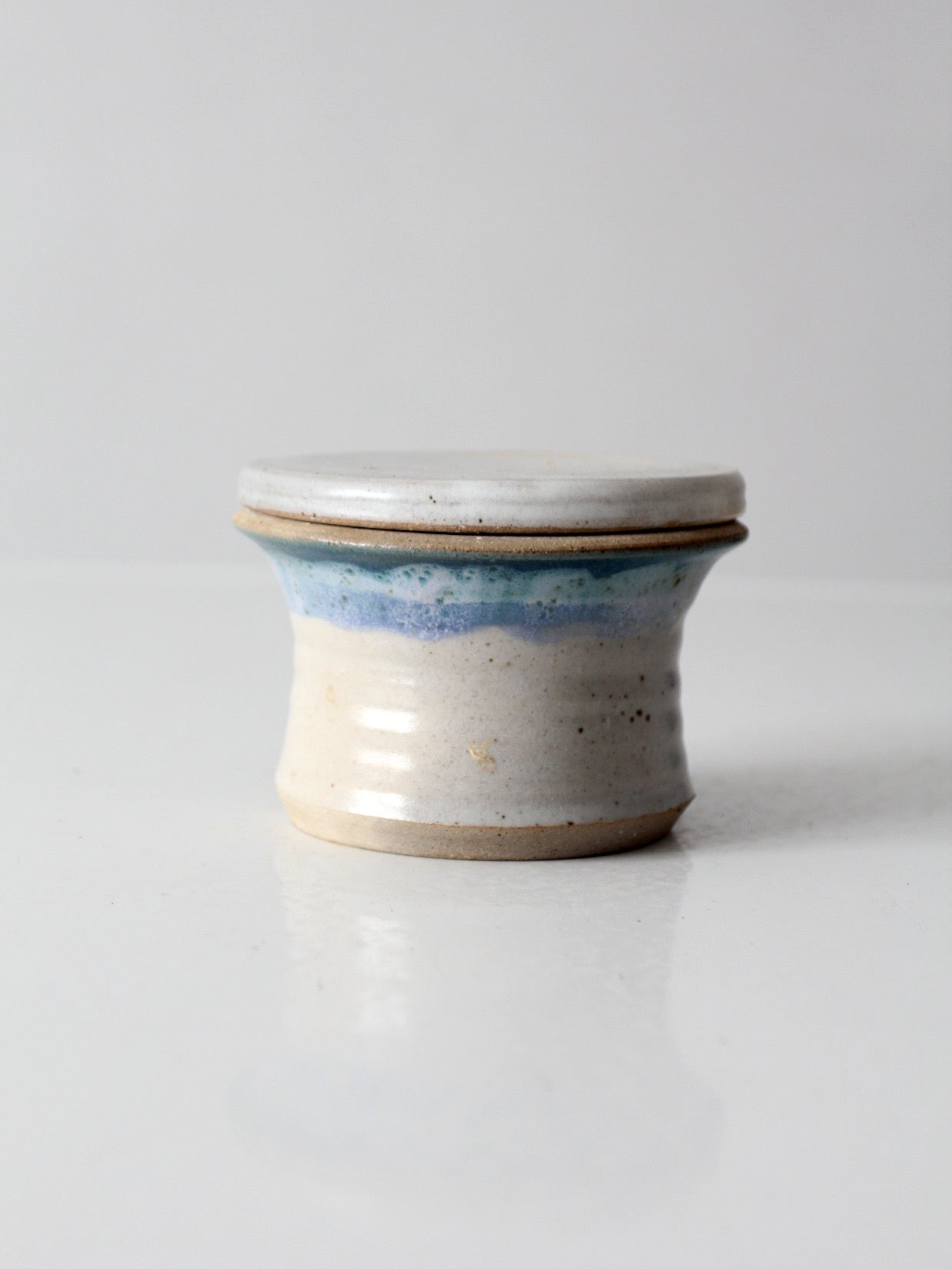 vintage handmade studio pottery butter keeper