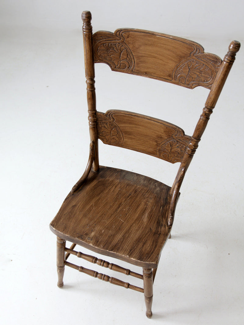 antique pressed back dining chair