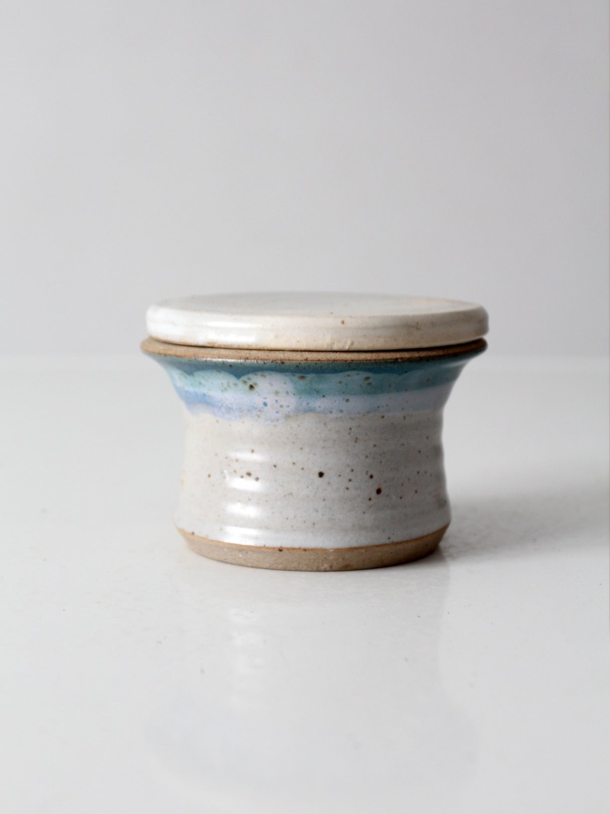 vintage handmade studio pottery butter keeper