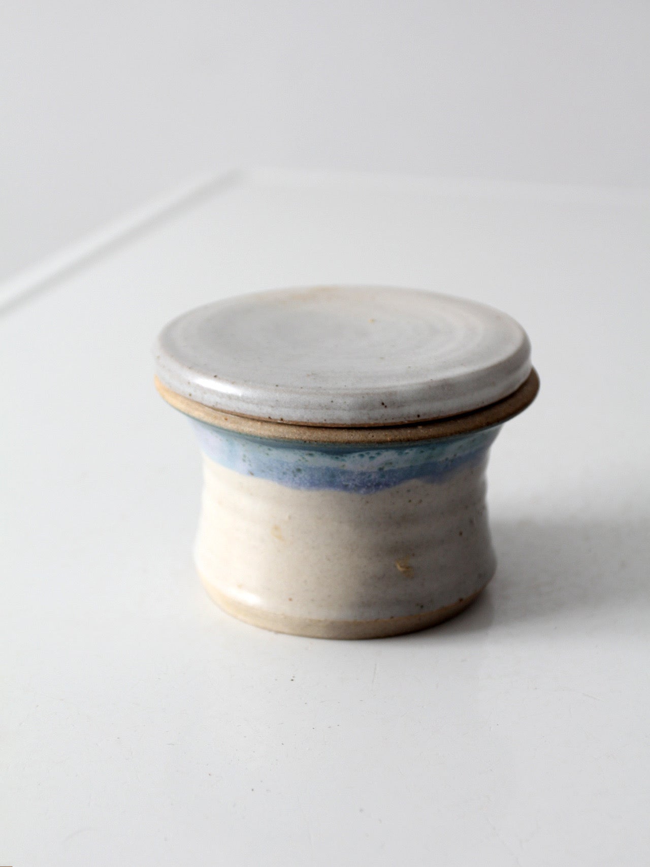 vintage handmade studio pottery butter keeper