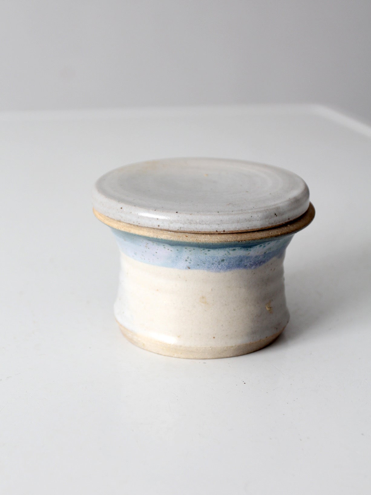 vintage handmade studio pottery butter keeper