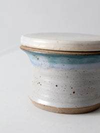 vintage handmade studio pottery butter keeper