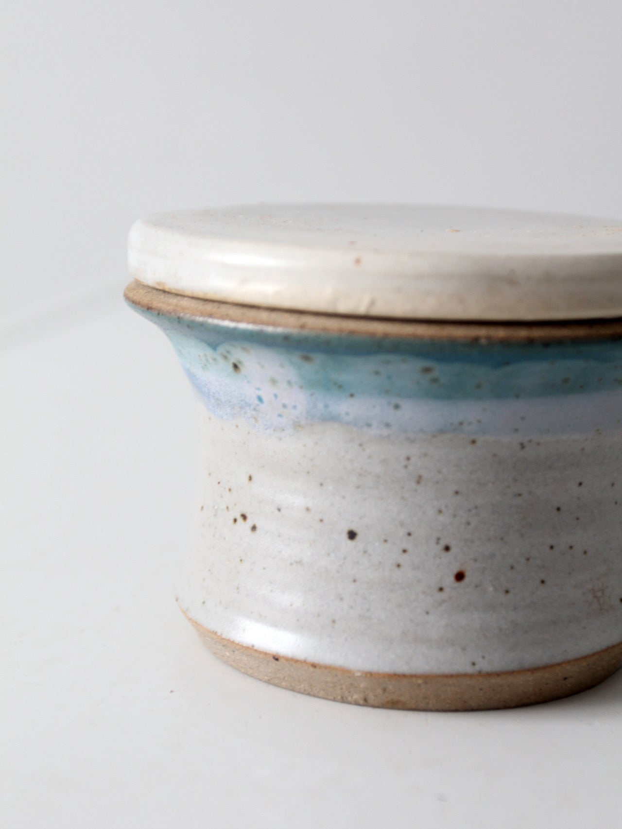 vintage handmade studio pottery butter keeper