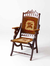 Victorian tapestry folding chair