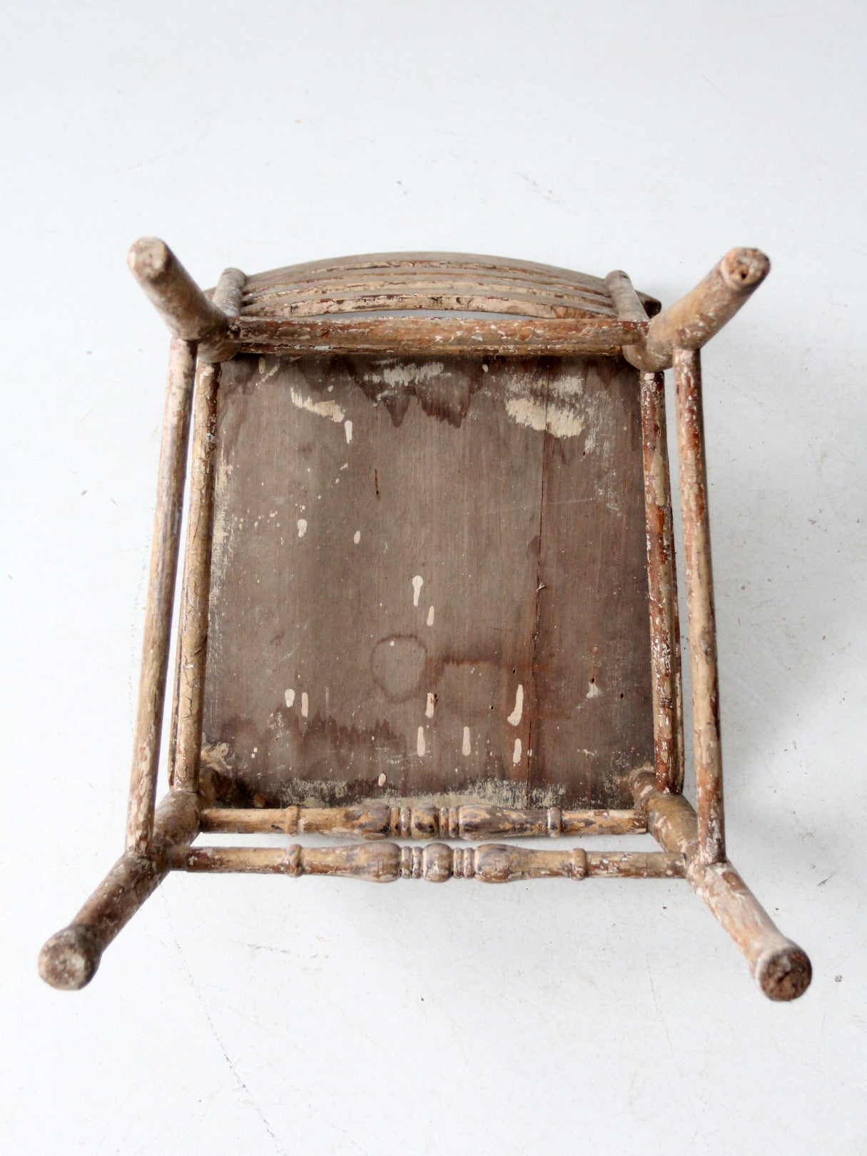 antique painted country ladder back chair