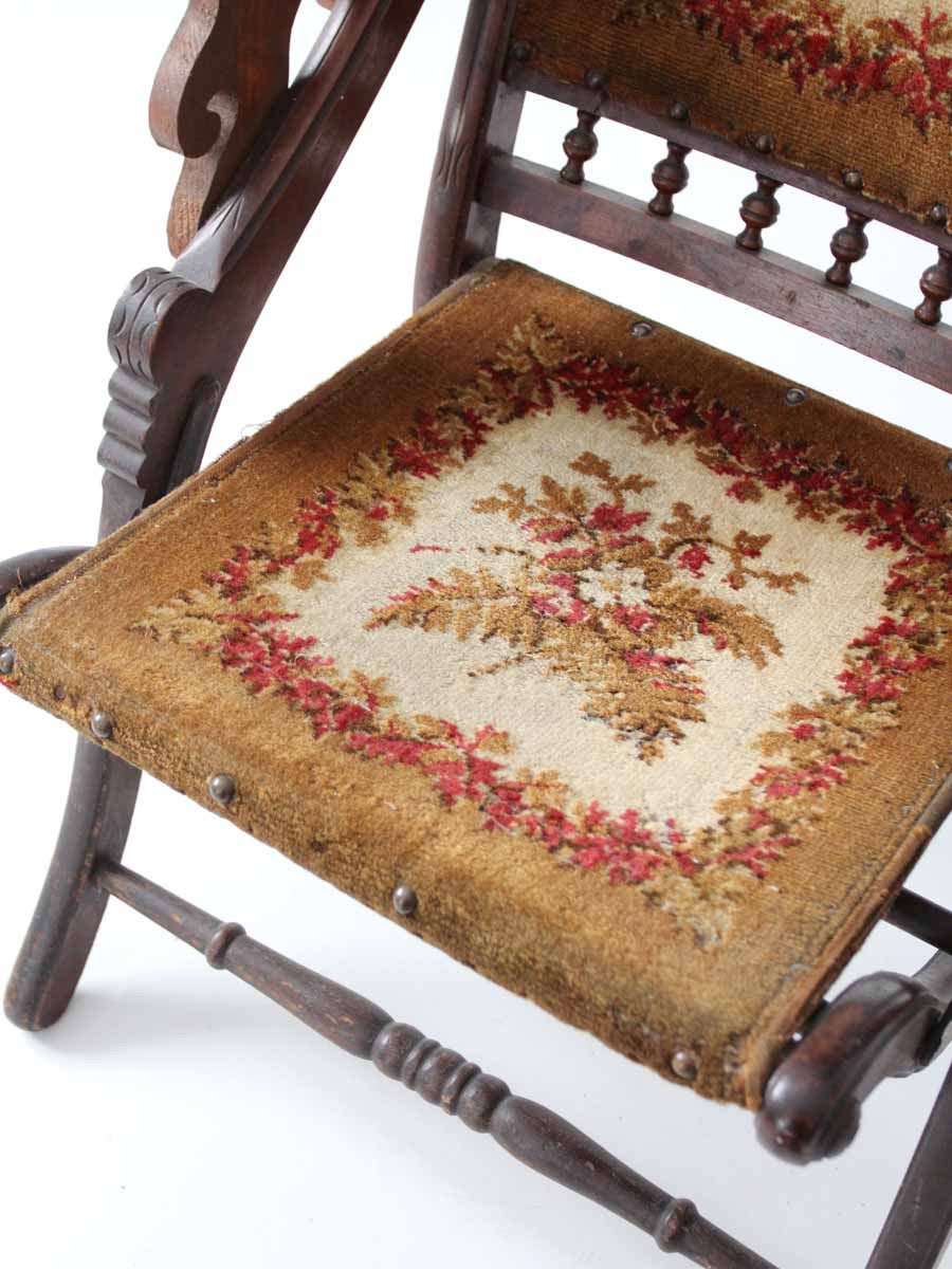 Victorian tapestry folding chair