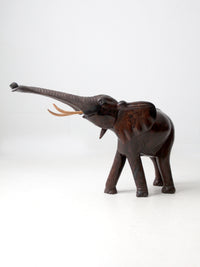 large mid-century ironwood elephant sculpture