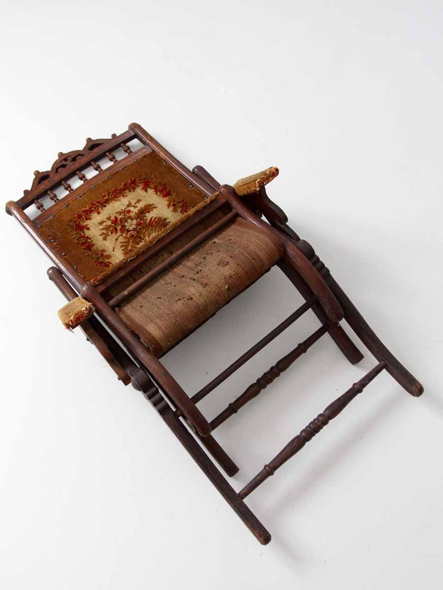 Victorian tapestry folding chair