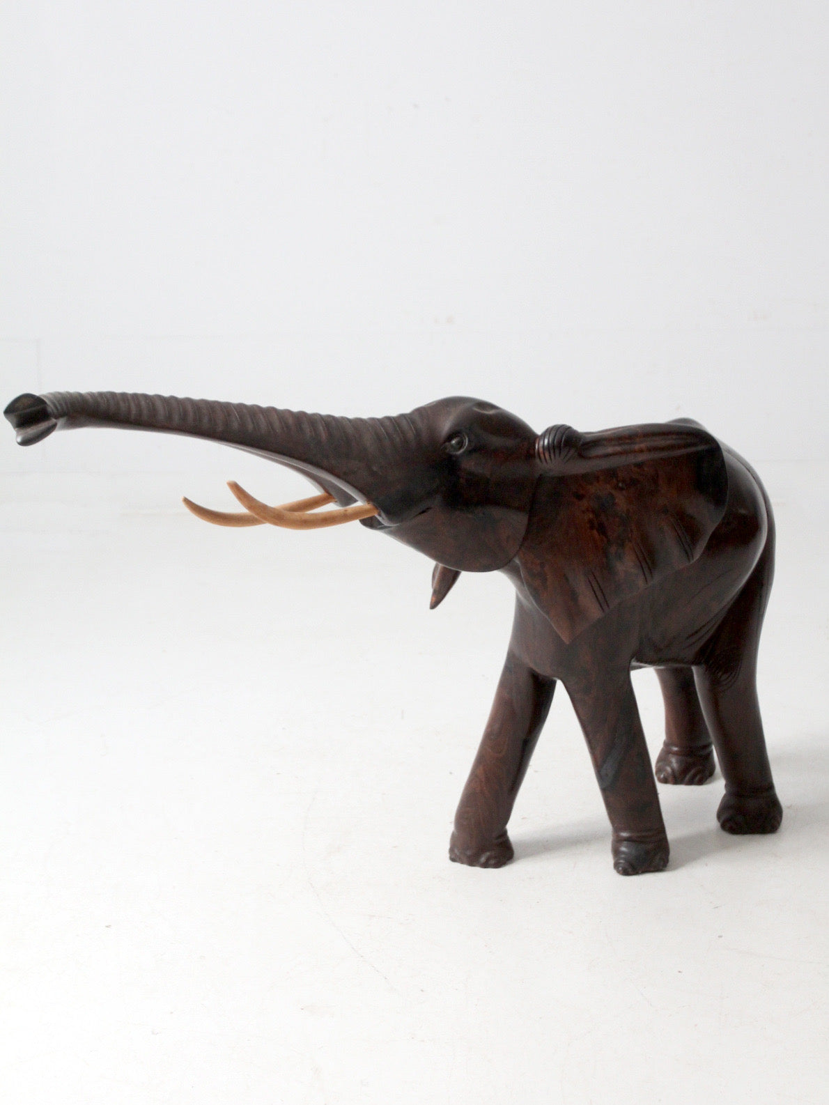 large mid-century ironwood elephant sculpture