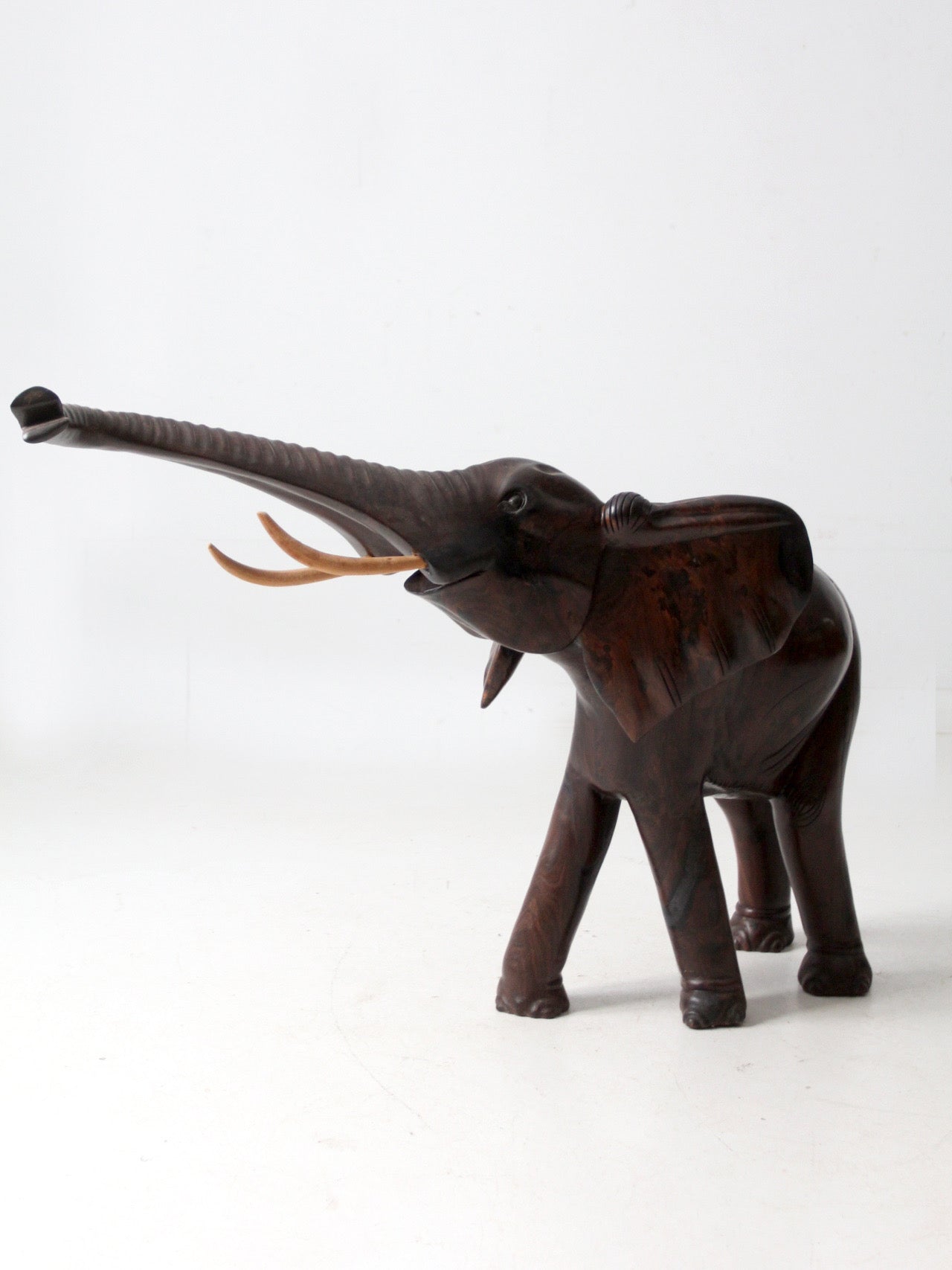 large mid-century ironwood elephant sculpture