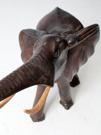 large mid-century ironwood elephant sculpture